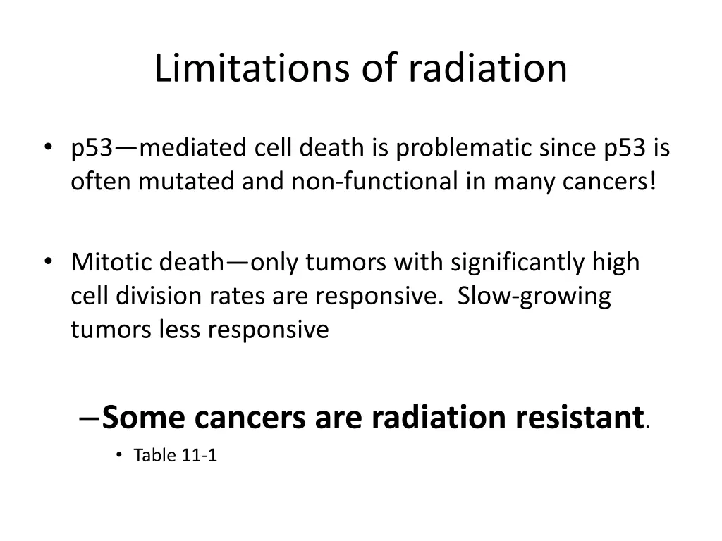 limitations of radiation