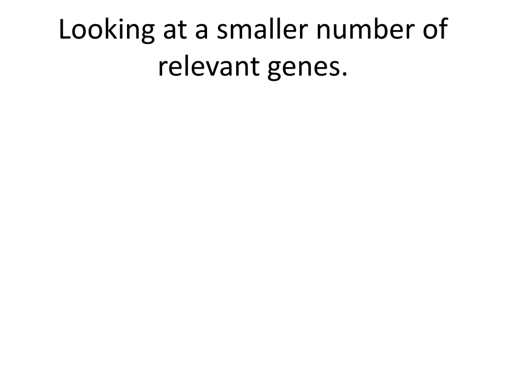 looking at a smaller number of relevant genes