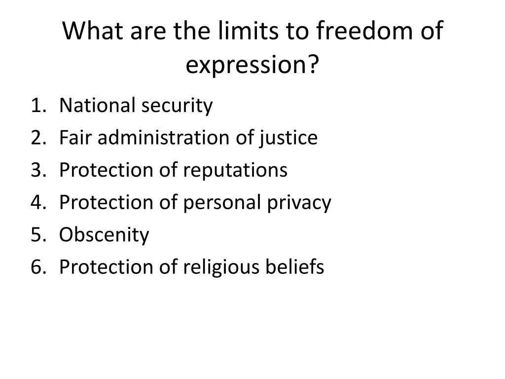 what are the limits to freedom of expression 1