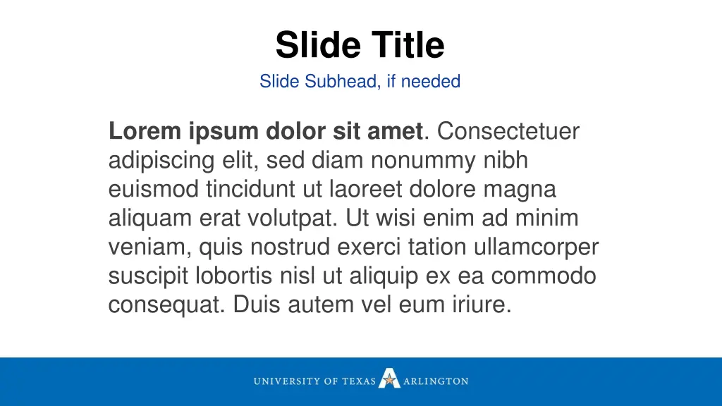 slide title slide subhead if needed