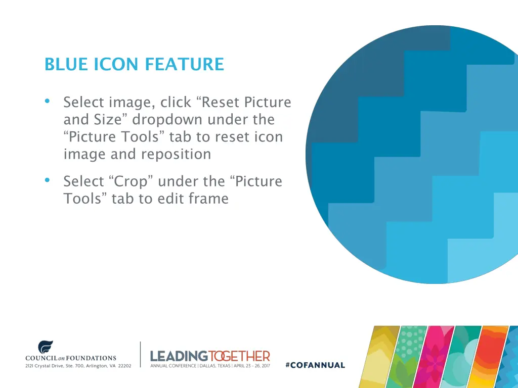 blue icon feature