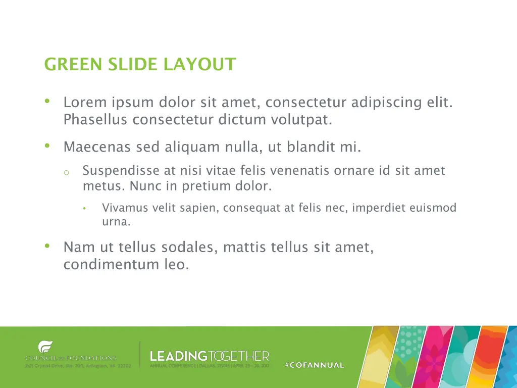 green slide layout