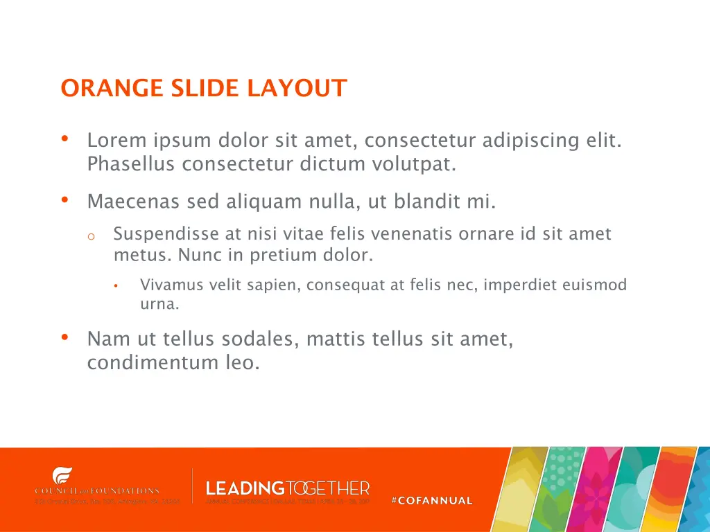 orange slide layout