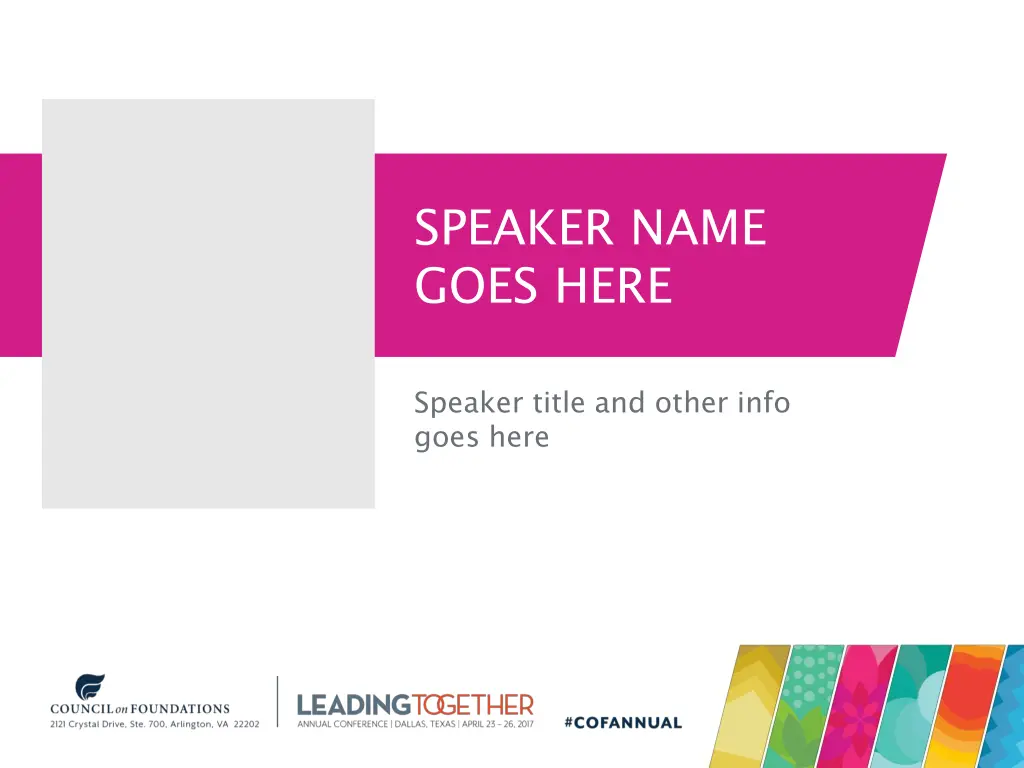 speaker name goes here 2