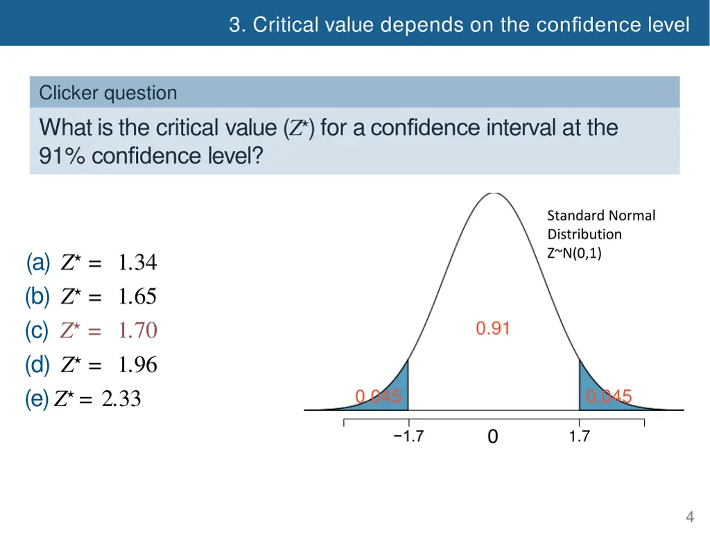 3 critical value depends on the confidence level 3