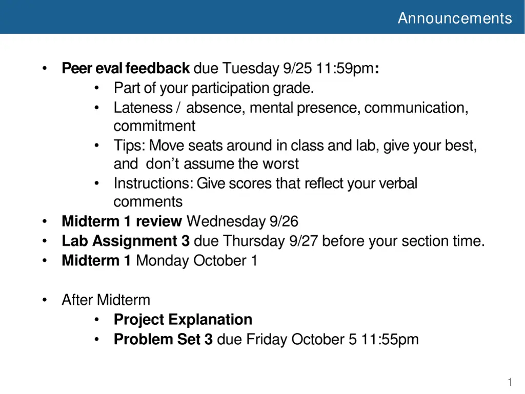 announcements