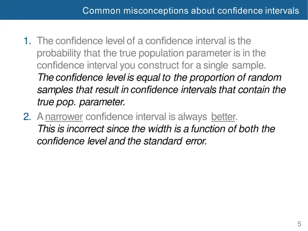 common misconceptions about confidence intervals 1
