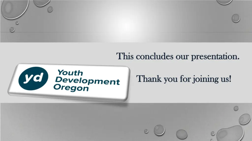 this concludes our presentation this concludes