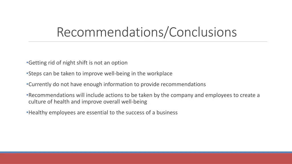 recommendations conclusions