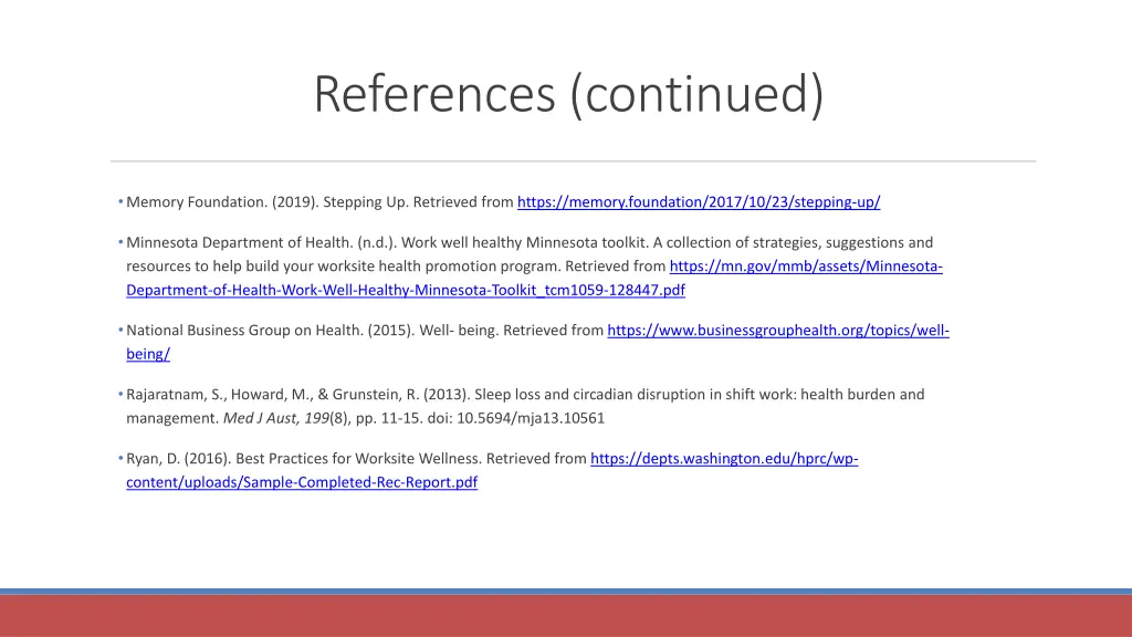 references continued