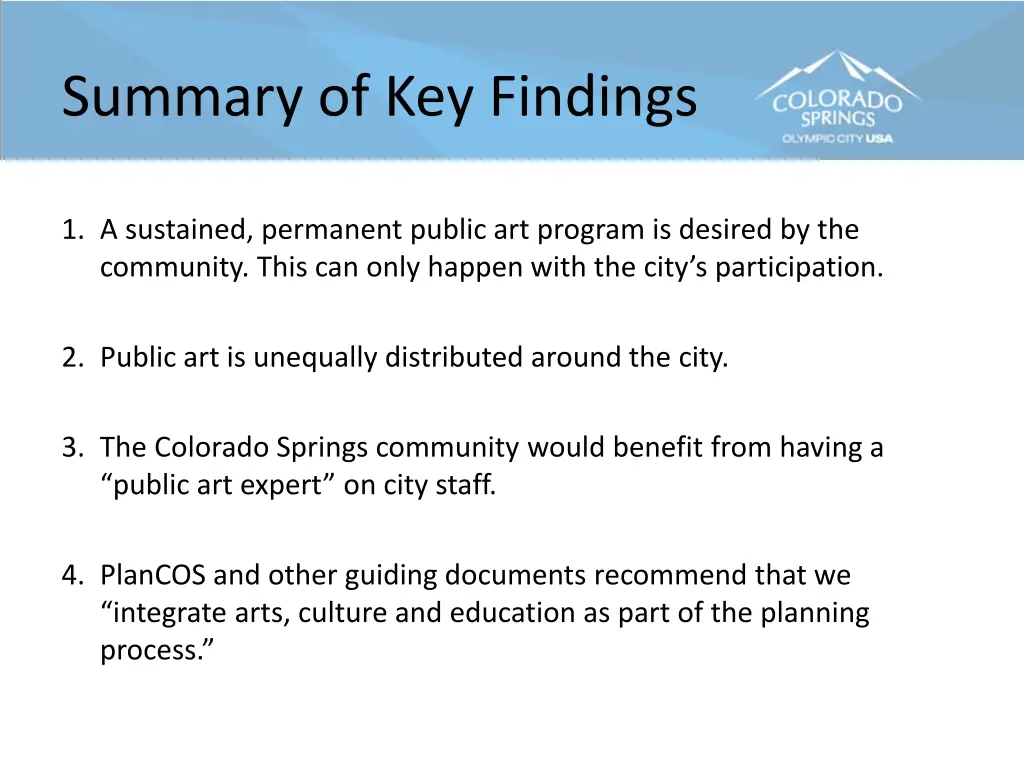 summary of key findings