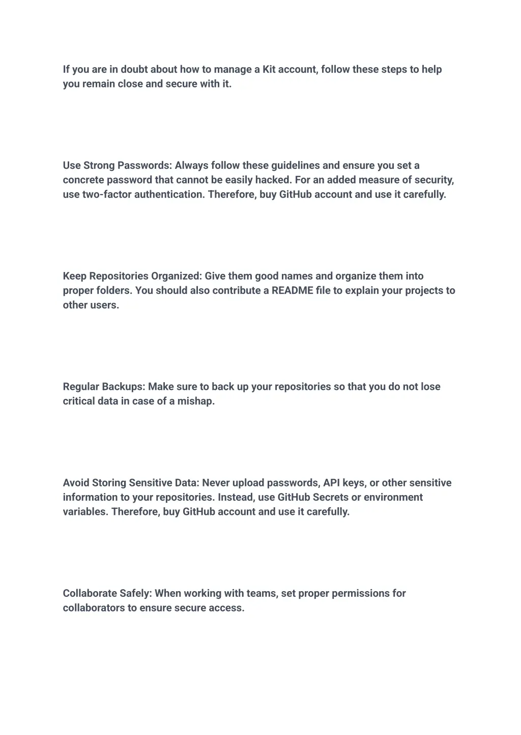 if you are in doubt about how to manage