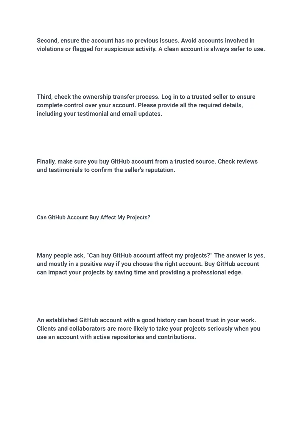 second ensure the account has no previous issues