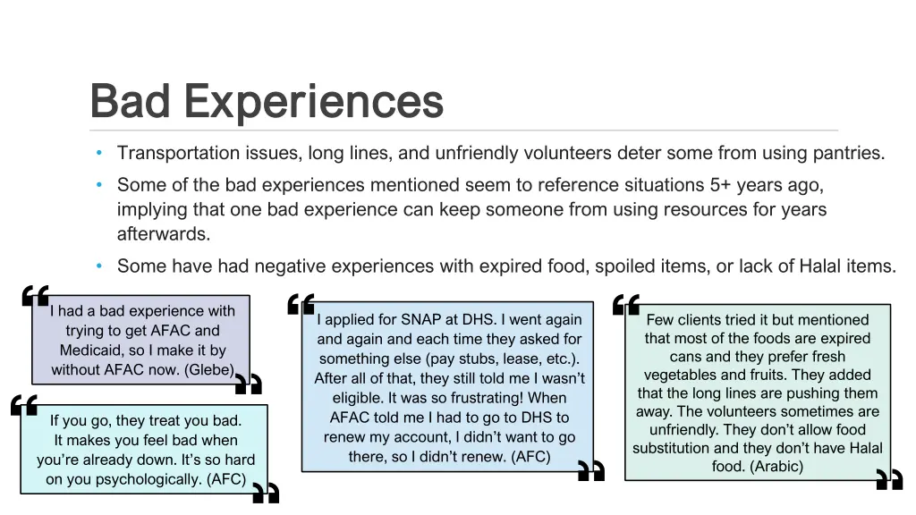 bad experiences bad experiences