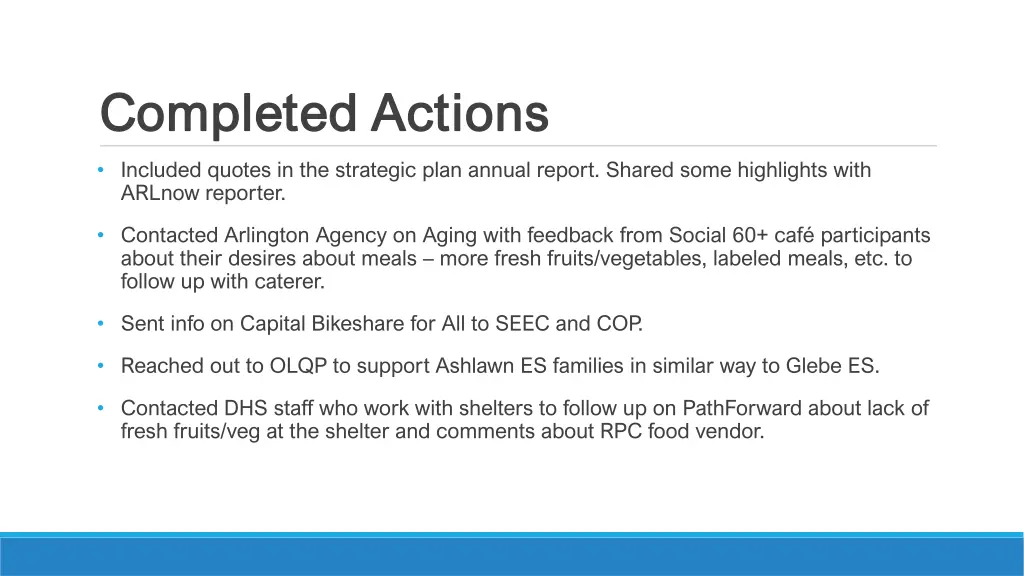 completed actions completed actions