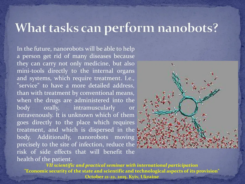 what tasks can perform nanobots