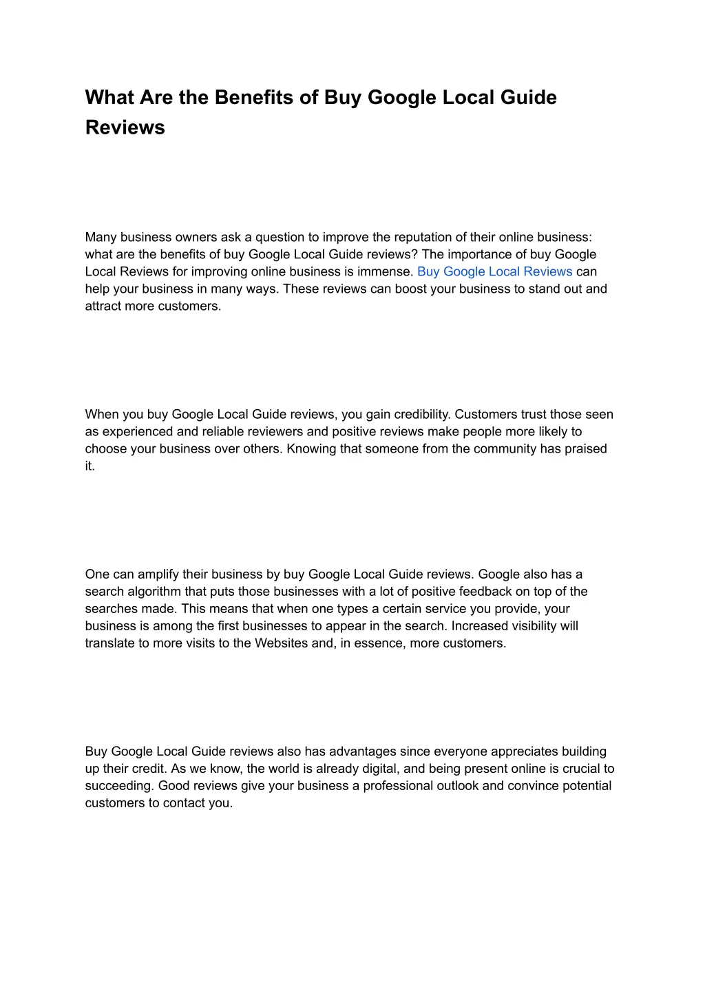 what are the benefits of buy google local guide