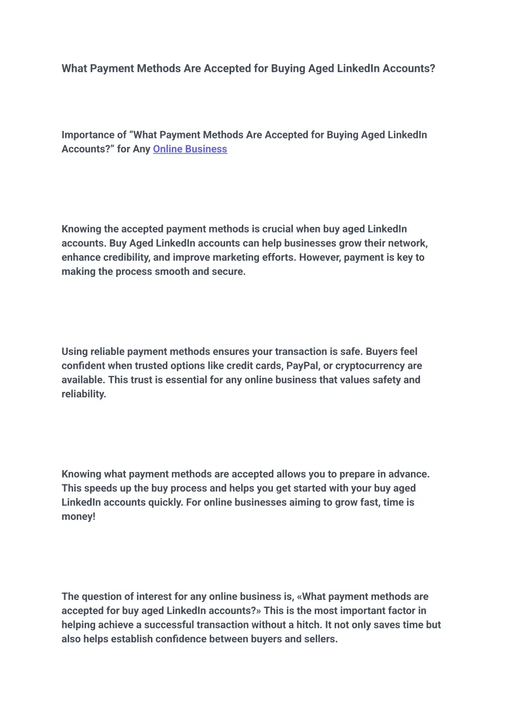 what payment methods are accepted for buying aged