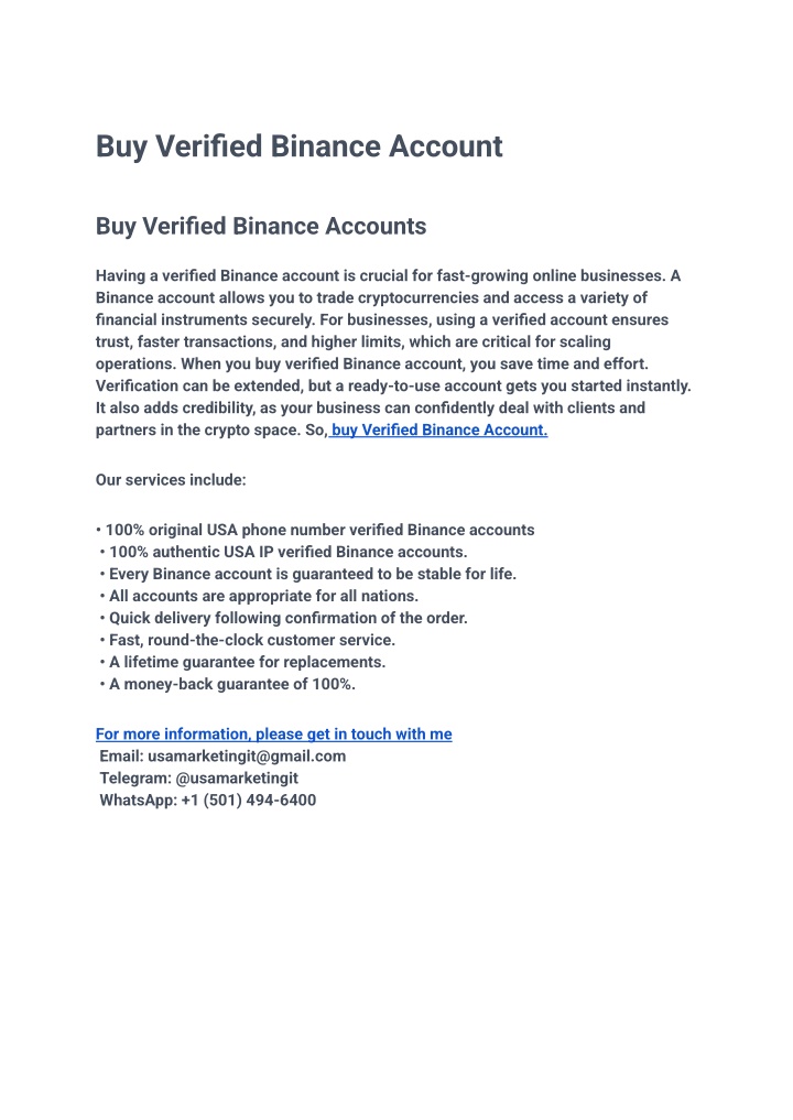 buy verified binance account