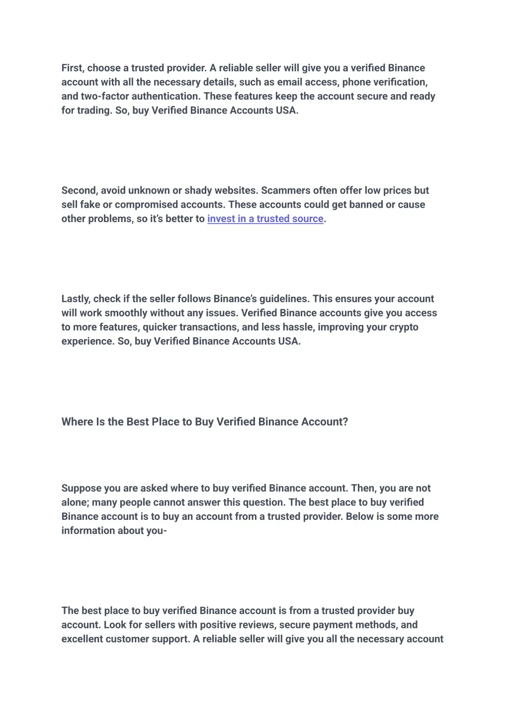 first choose a trusted provider a reliable seller