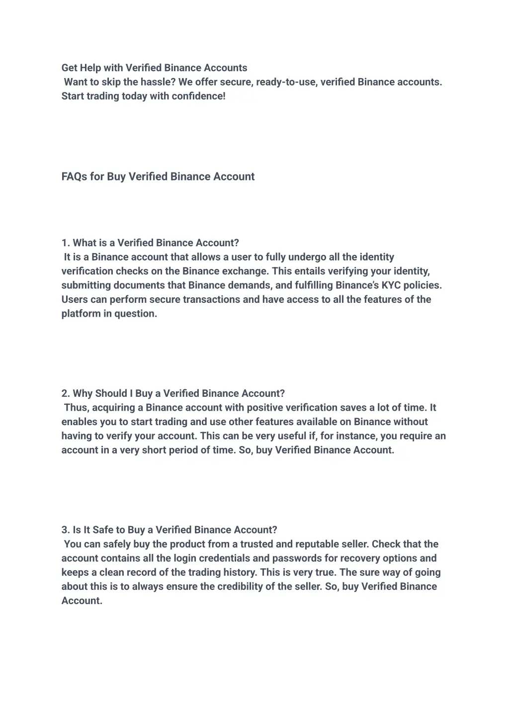 get help with verified binance accounts want