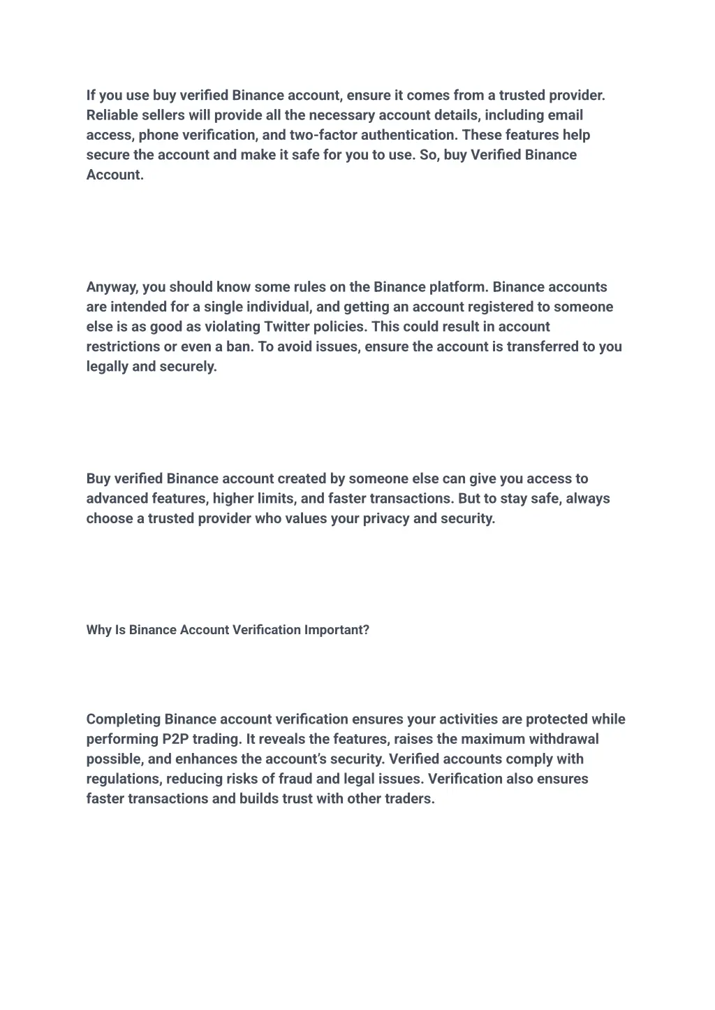 if you use buy verified binance account ensure