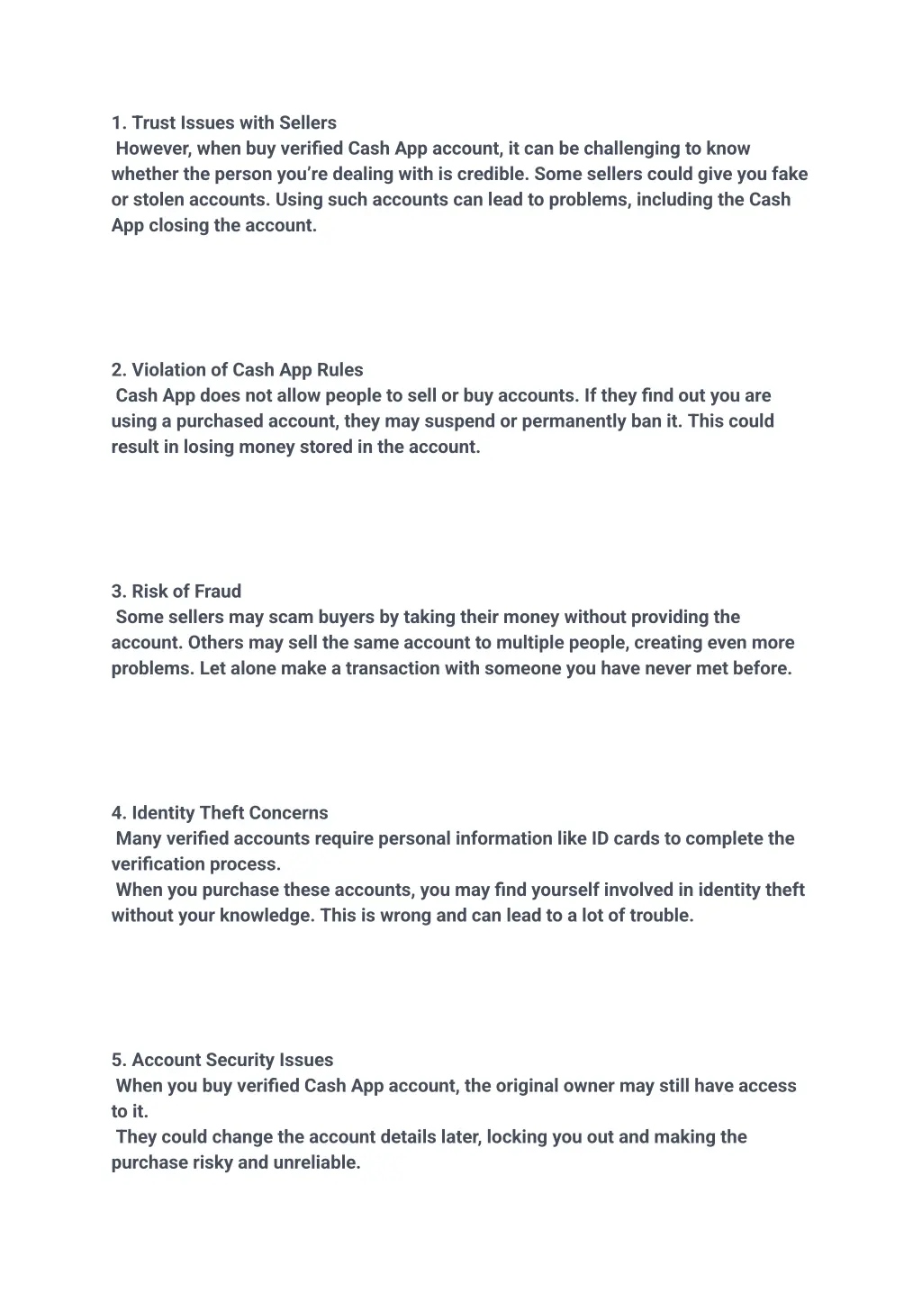 1 trust issues with sellers however when