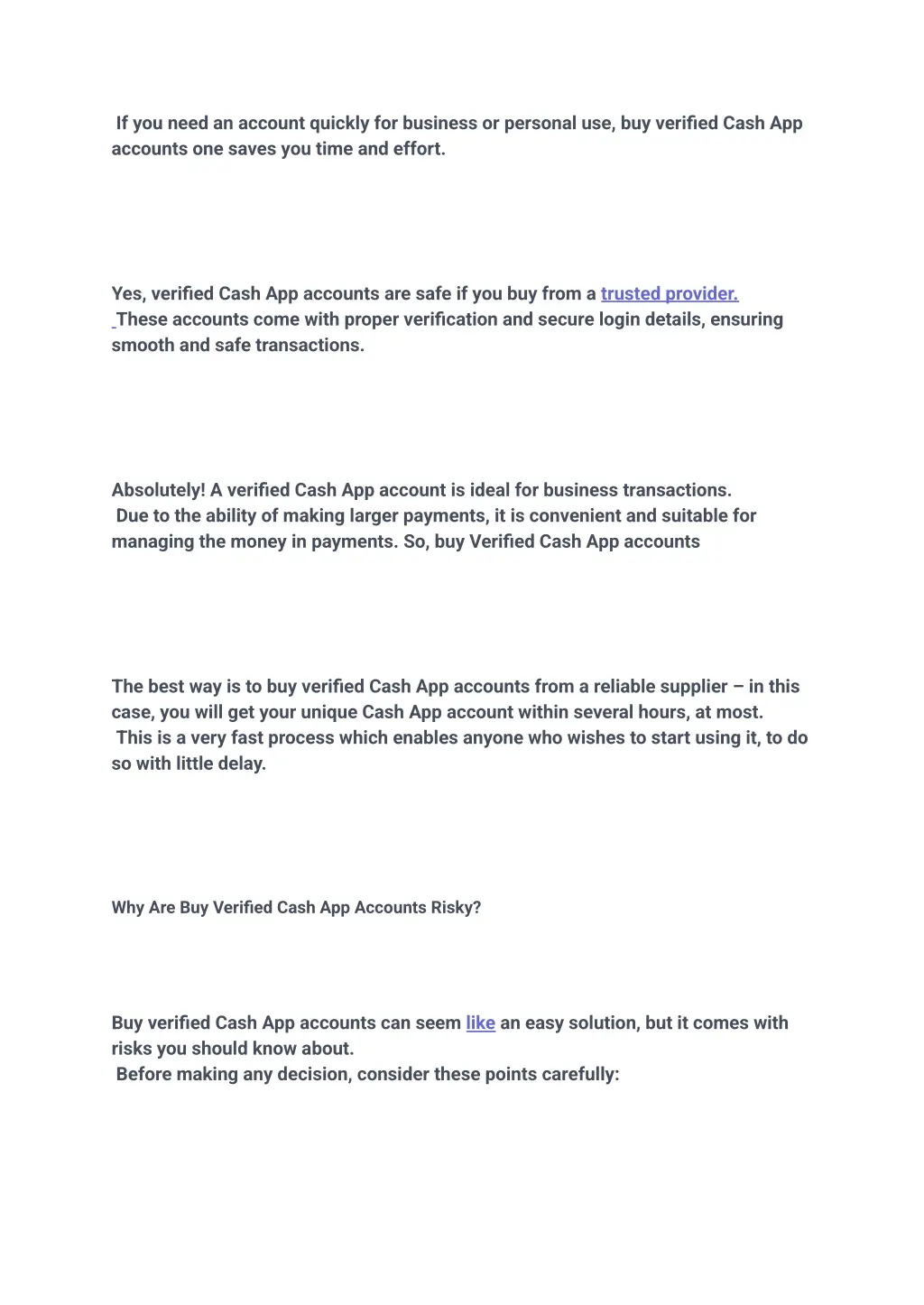 if you need an account quickly for business