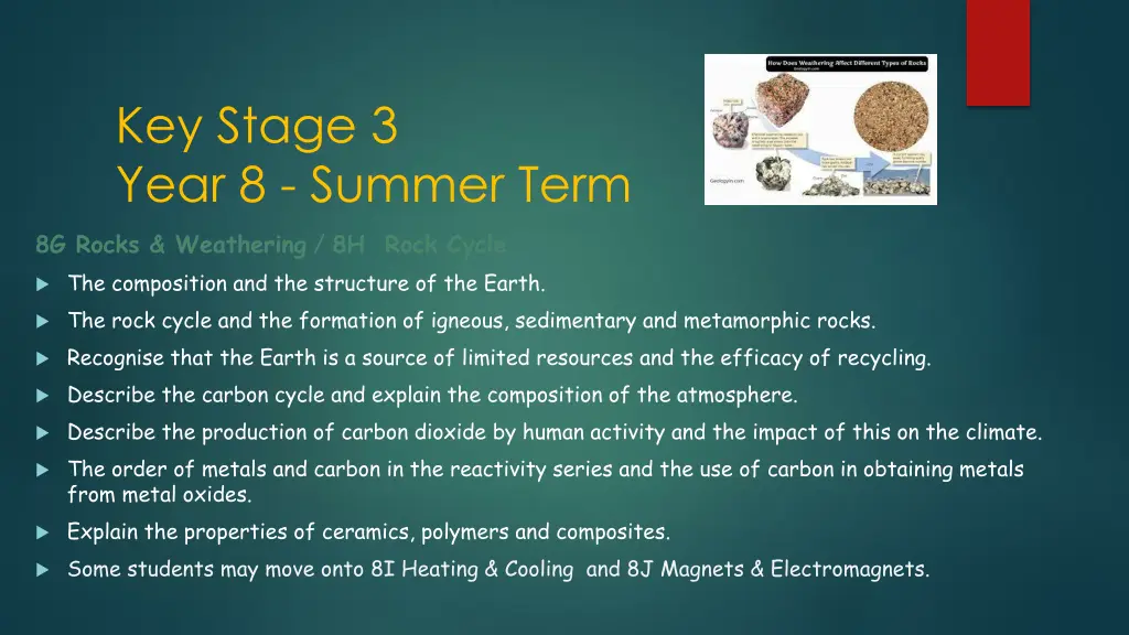key stage 3 year 8 summer term