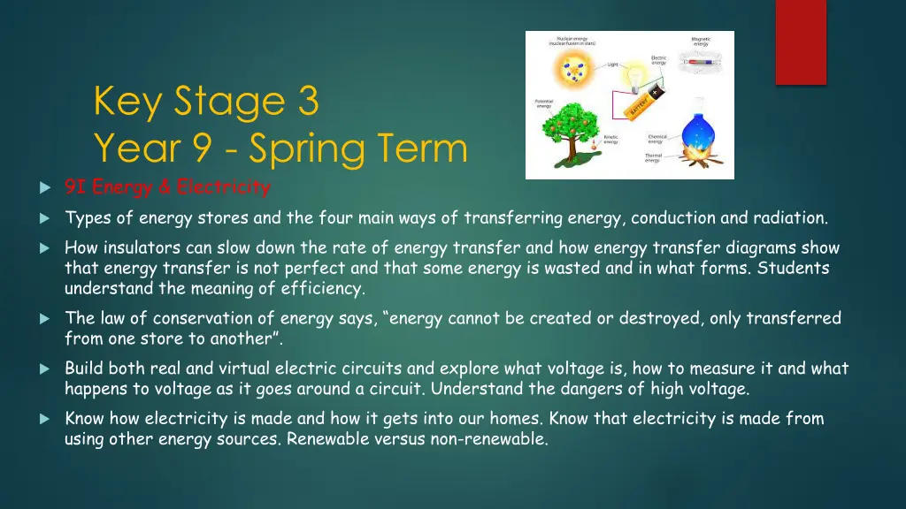 key stage 3 year 9 spring term 9i energy