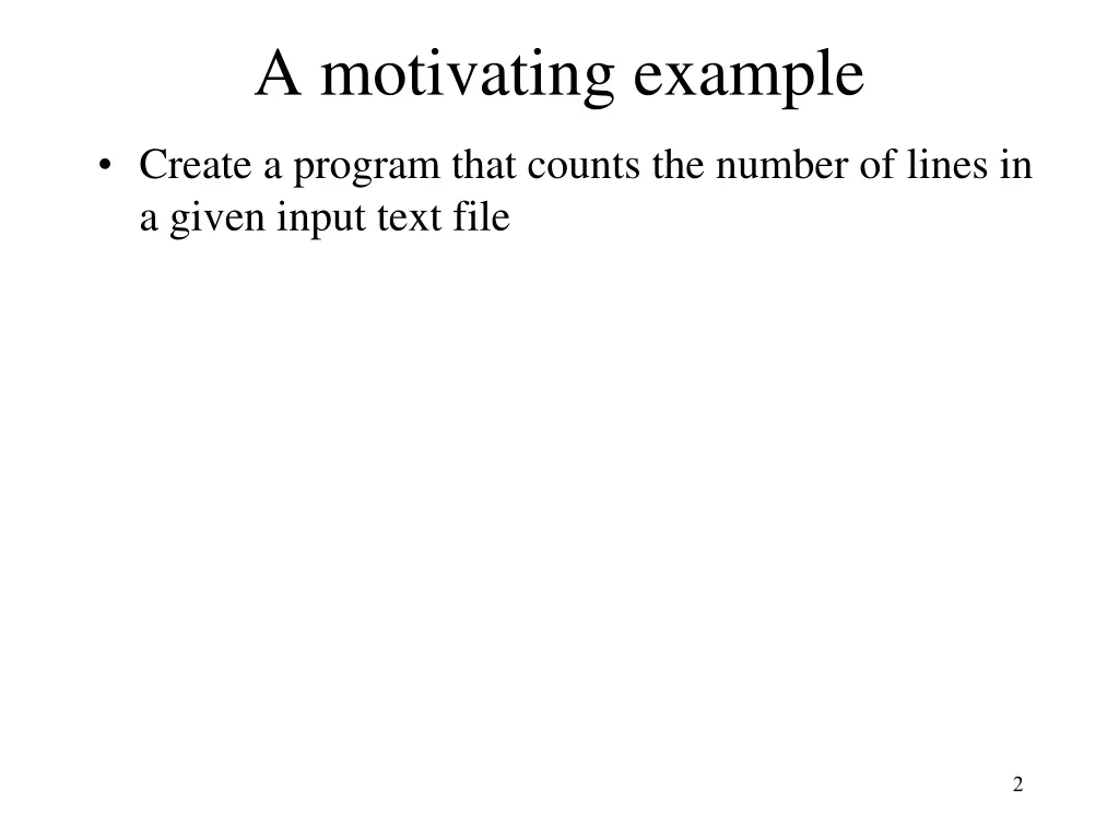 a motivating example