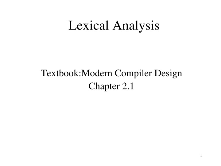 lexical analysis