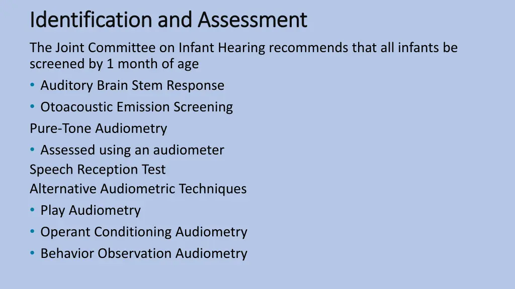 identification and assessment identification