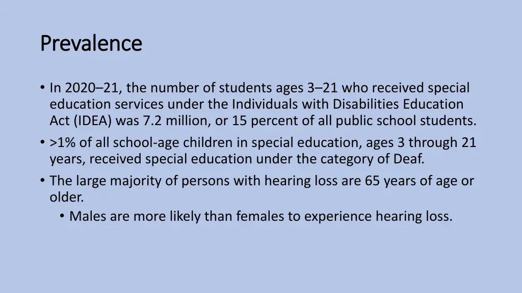 prevalence prevalence