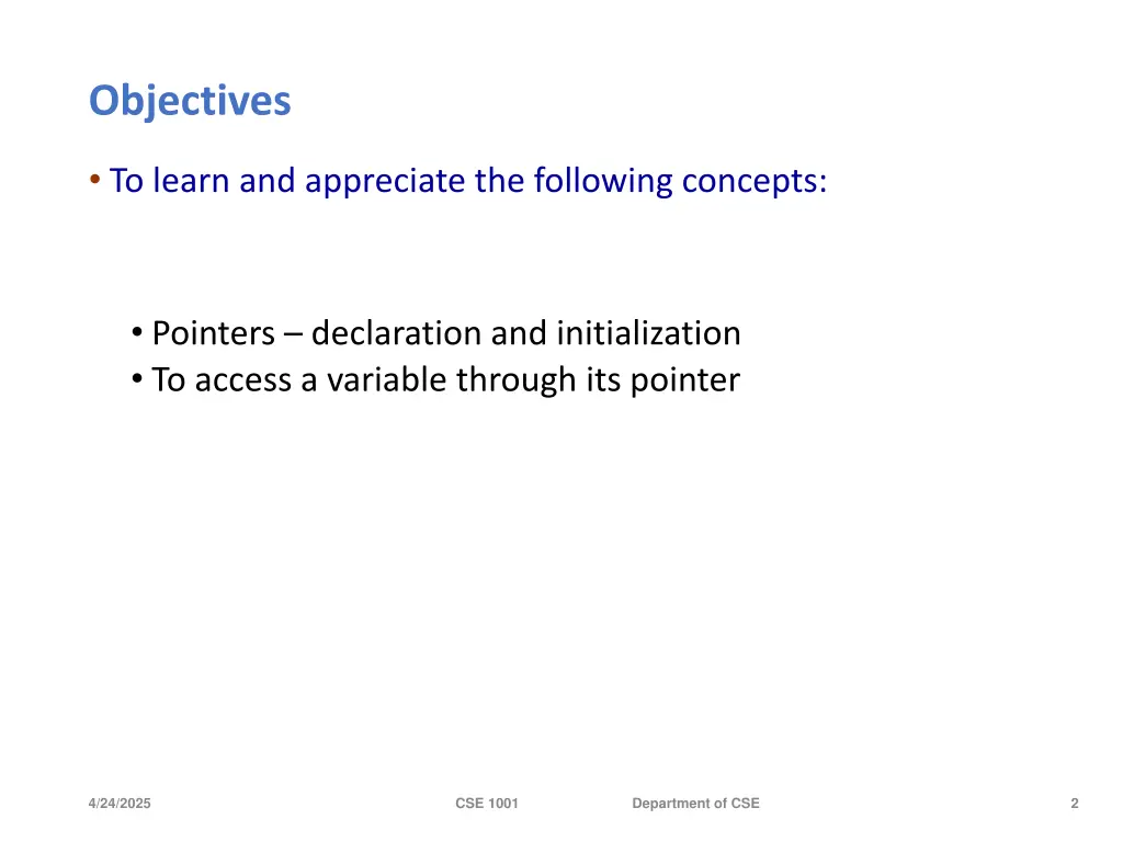 objectives