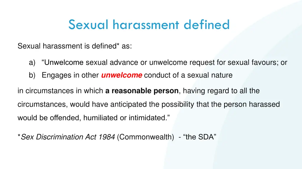 sexual harassment defined