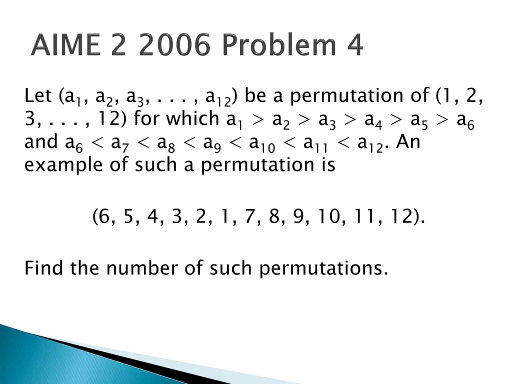 let a 1 a 2 a 3 a 12 be a permutation