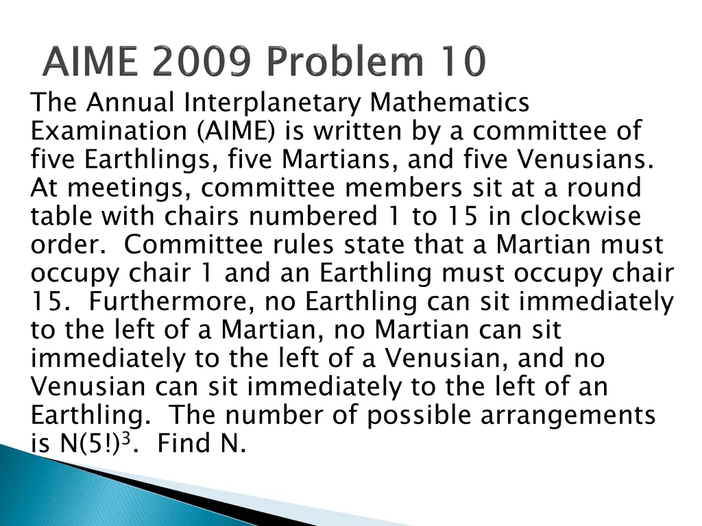 the annual interplanetary mathematics examination