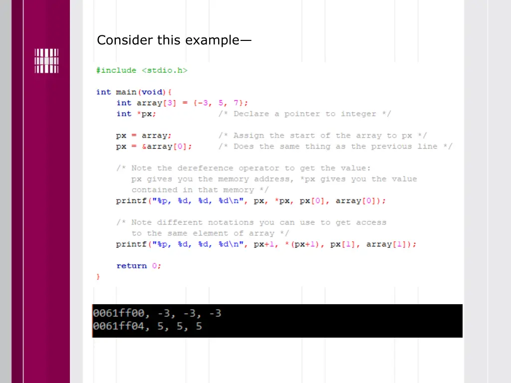 consider this example