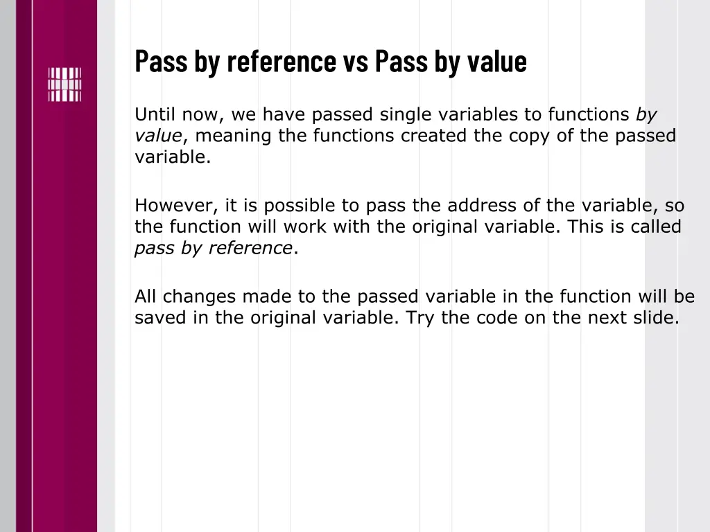 pass by reference vs pass by value