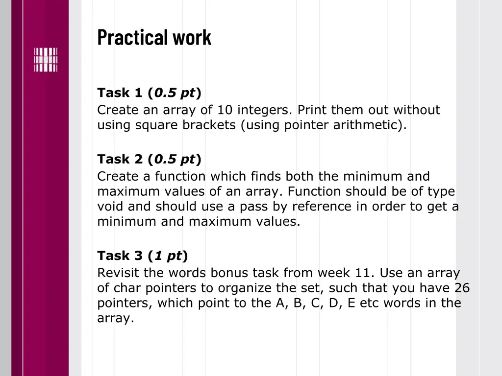 practical work