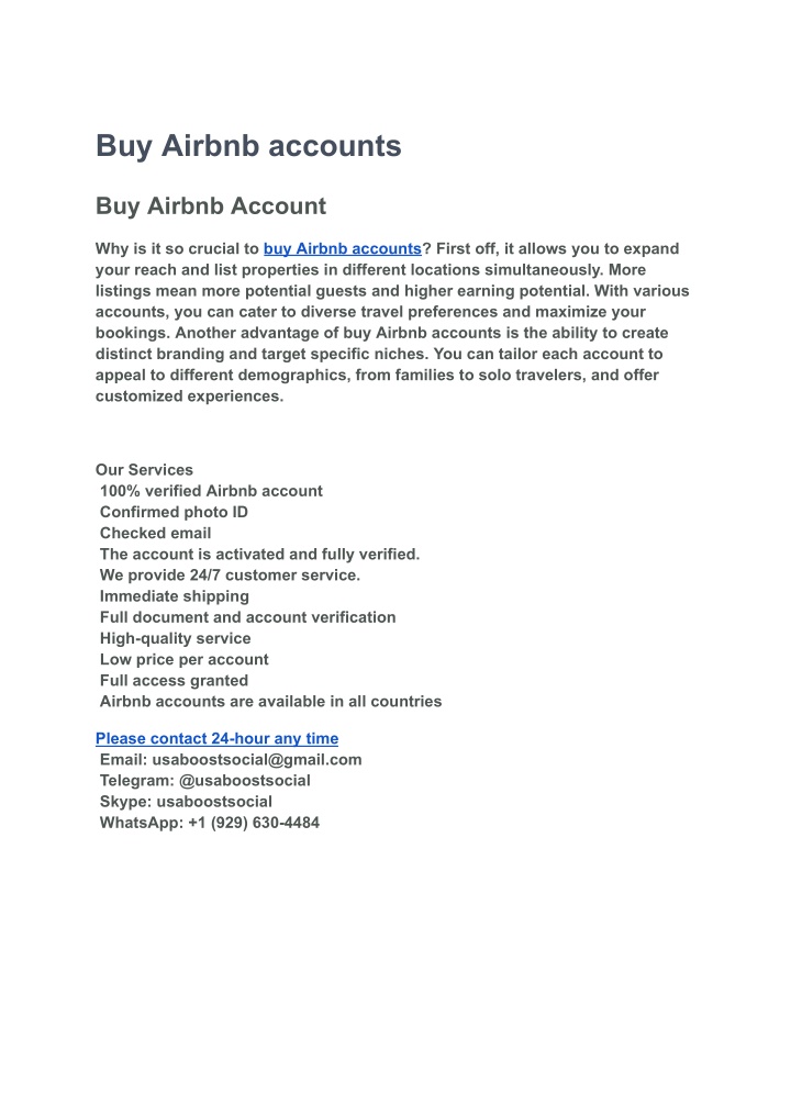 buy airbnb accounts