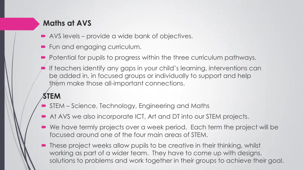 maths at avs