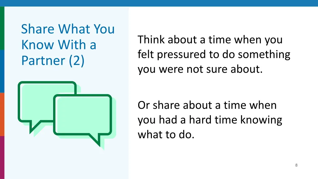share what you know with a partner 2