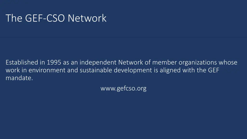 the gef cso network