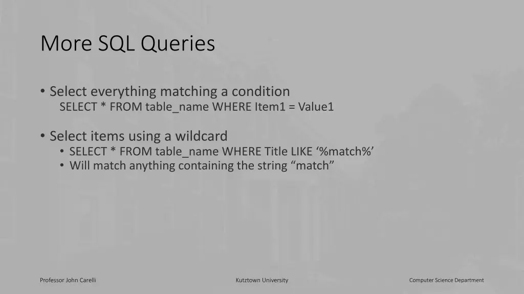 more sql queries