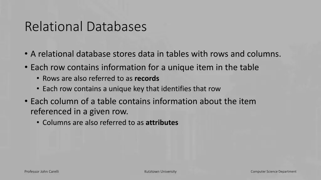 relational databases 1