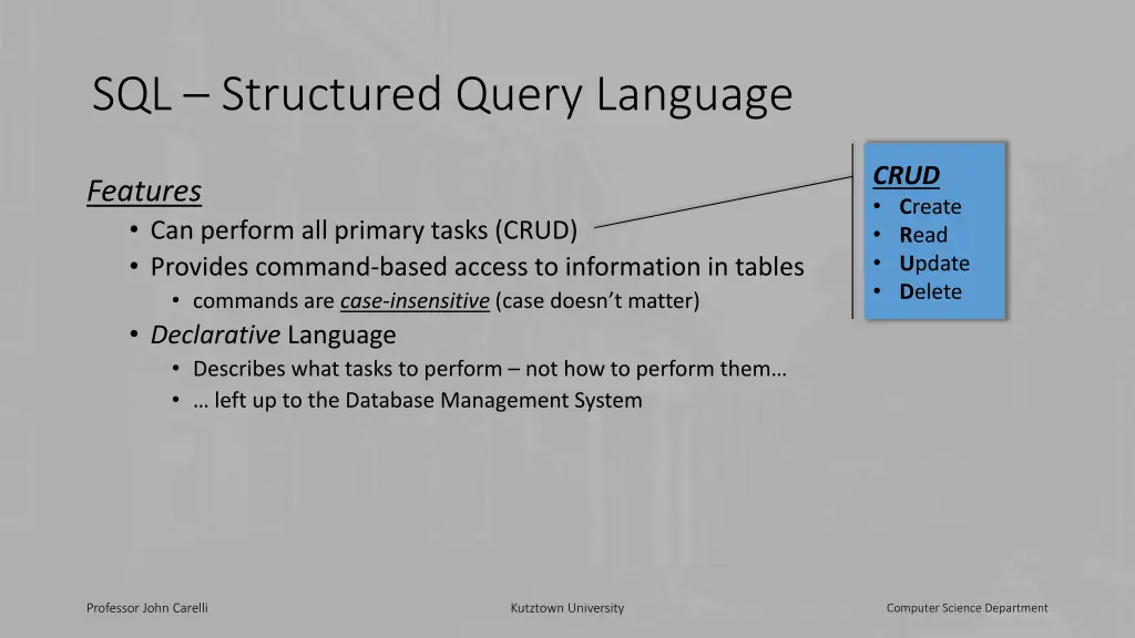 sql structured query language