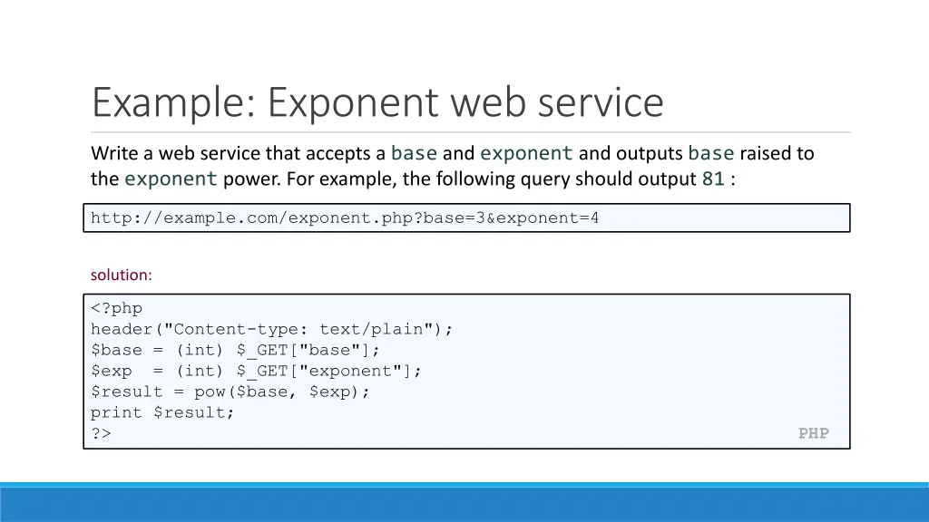 example exponent web service