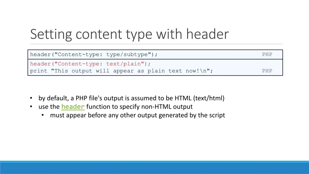 setting content type with header